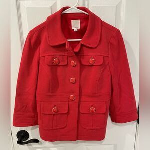 Halogen Dark Coral Red 3/4 Sleeve Thick Blazer Jacket Women’s Size M